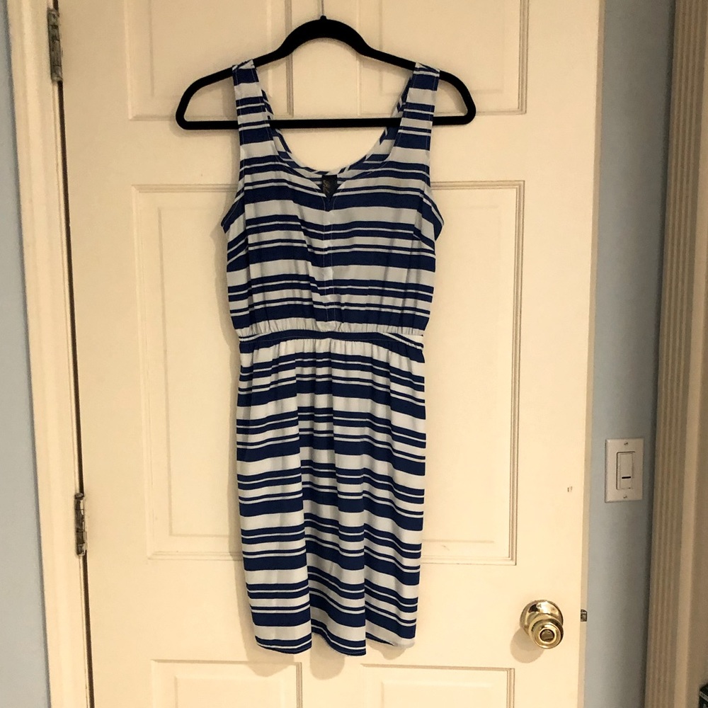 Francesca’s Blue Rain Sundress - Blue and white stripe sundress